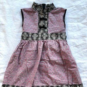 Redfish Kids sleeveless dress, size 6T, pink and black pattern